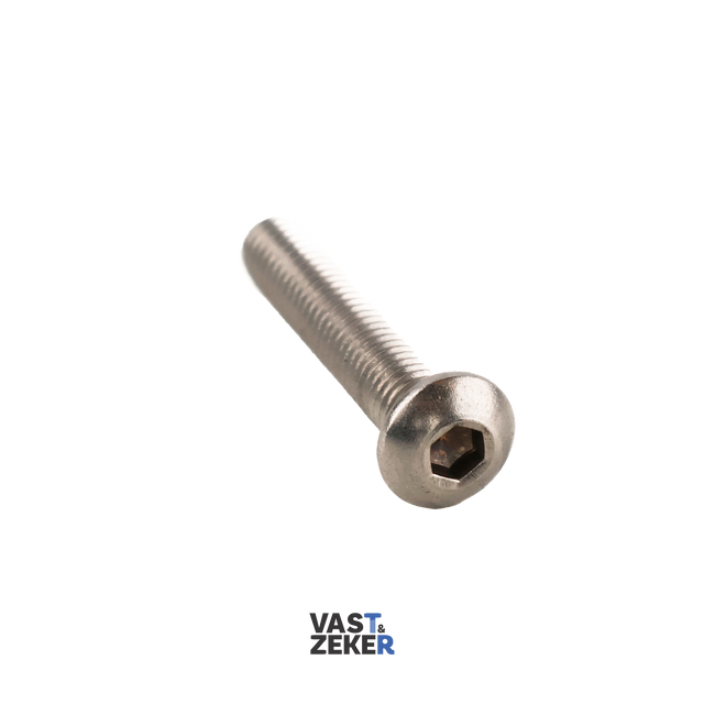 ISO7380-1 Bolkop Inbusbout M4 RVS-A2