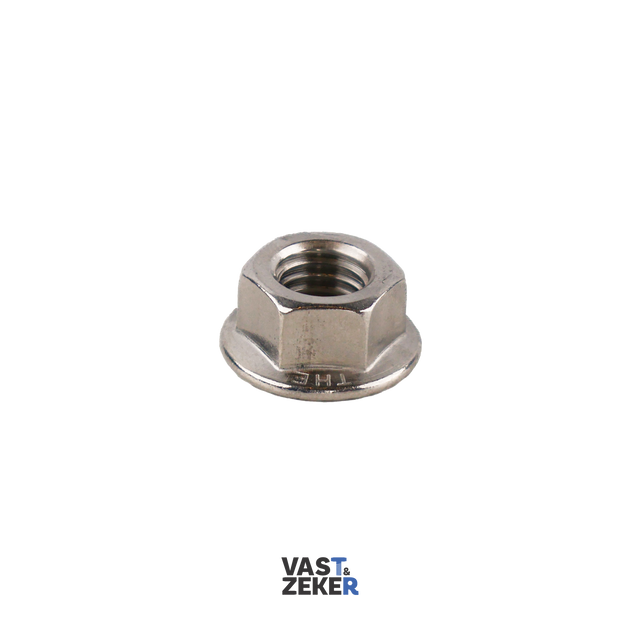 DIN6923 Flensmoer met Kartel RVS-A2