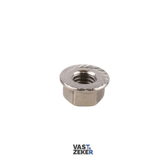 DIN6923 Flensmoer met Kartel RVS-A2