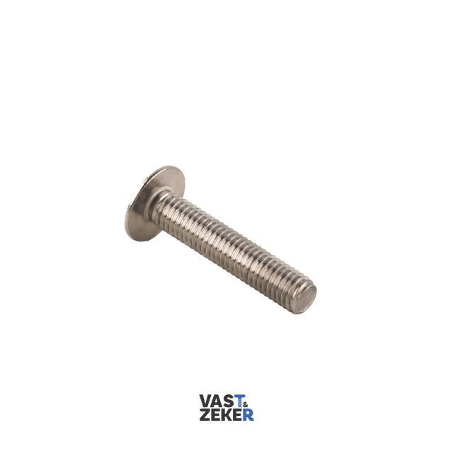 ISO7380-2 Bolkop met Flens Inbusbout M4 RVS-A4
